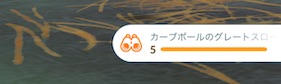 カーブボールのグレートスローを５回投げる