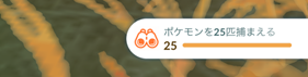 ポケモンを２５匹捕まえる