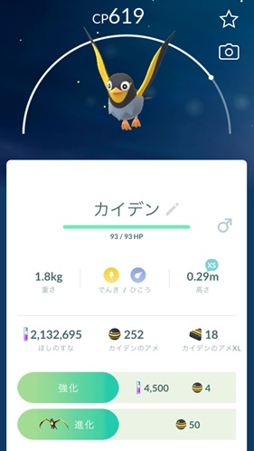 ひこうタイプのポケモンを３匹進化させる