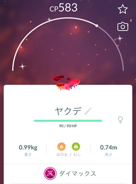 ダイマックスヤクデ色違い